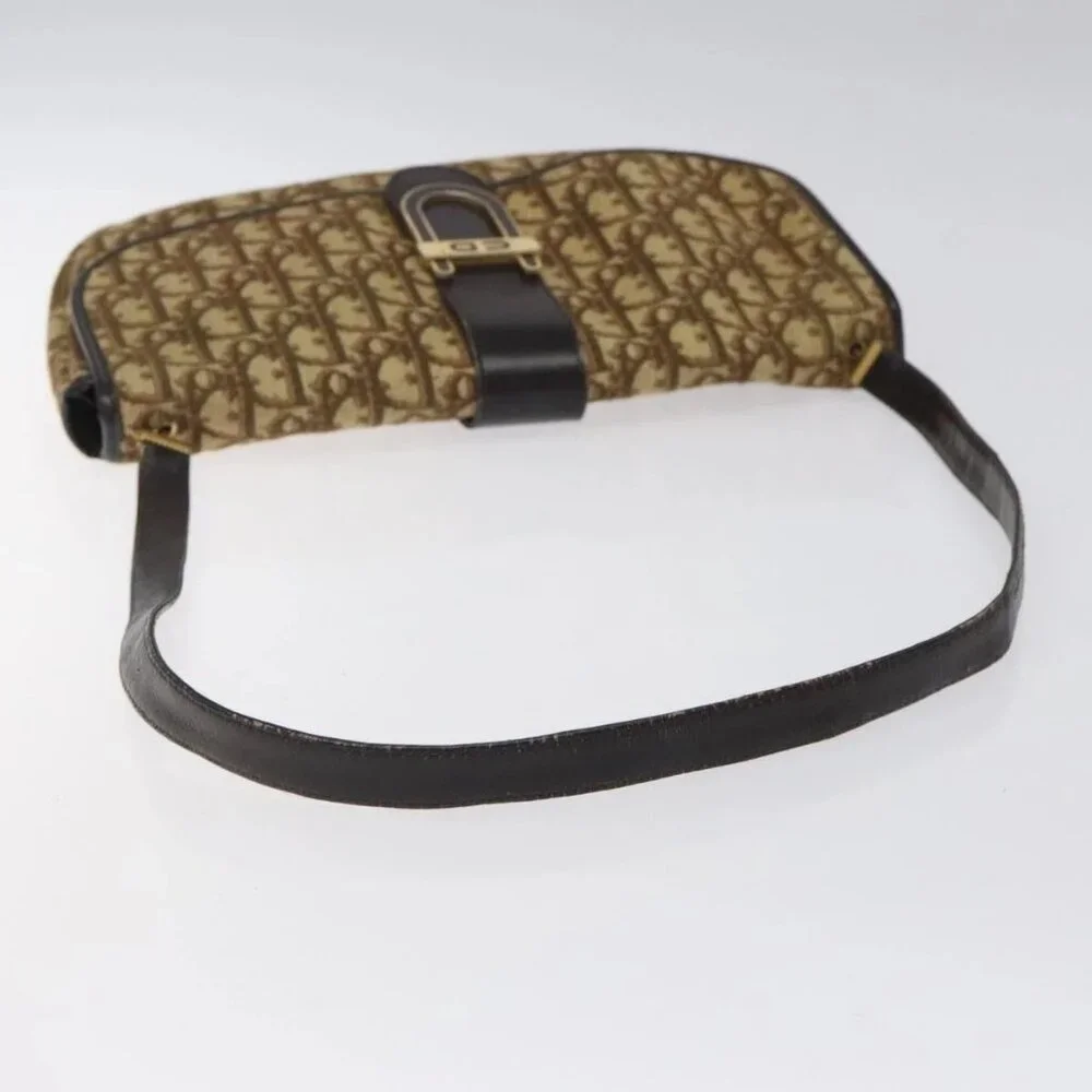 Christian Dior Trotter Canvas Shoulder Bag Brown Gold Auth 123499 - Picture 8 of 16